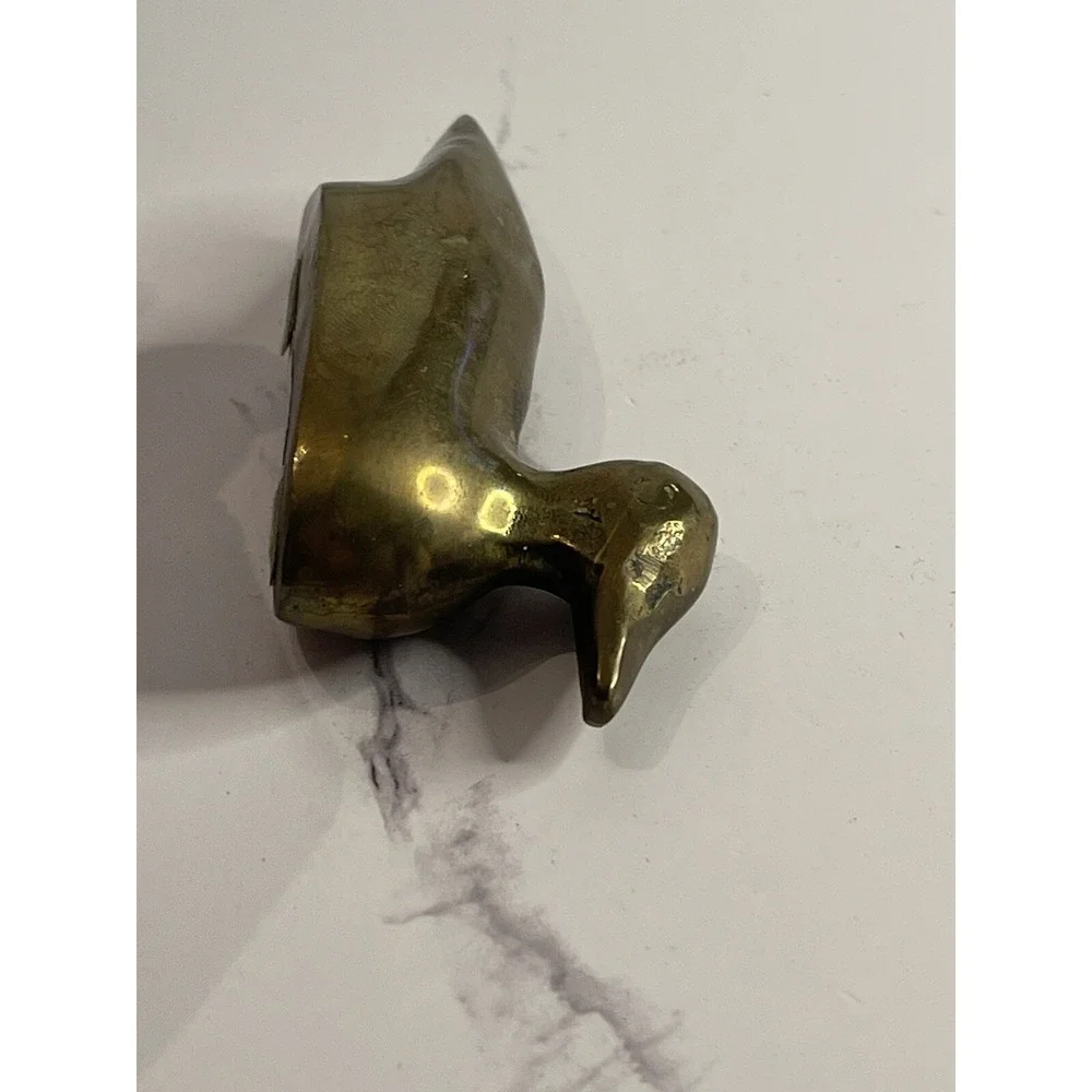 Small Brass Duck Paperweight Bird Figurine Approx. 3